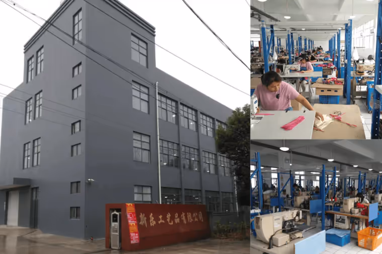 Pet collars, harnesses, and leashes being made in a factory