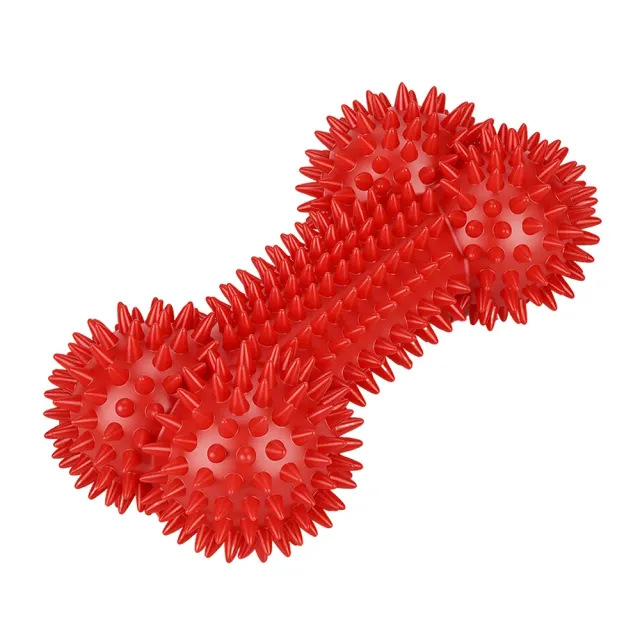 Red squeaky spiky bone TPR dog chew toy