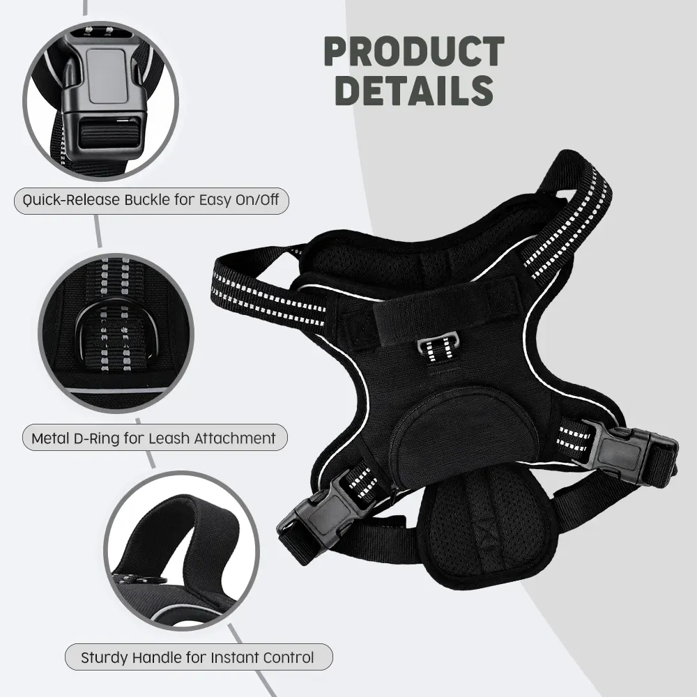 Tactical pocket harness product details: quick-release buckle, metal D-ring and handle