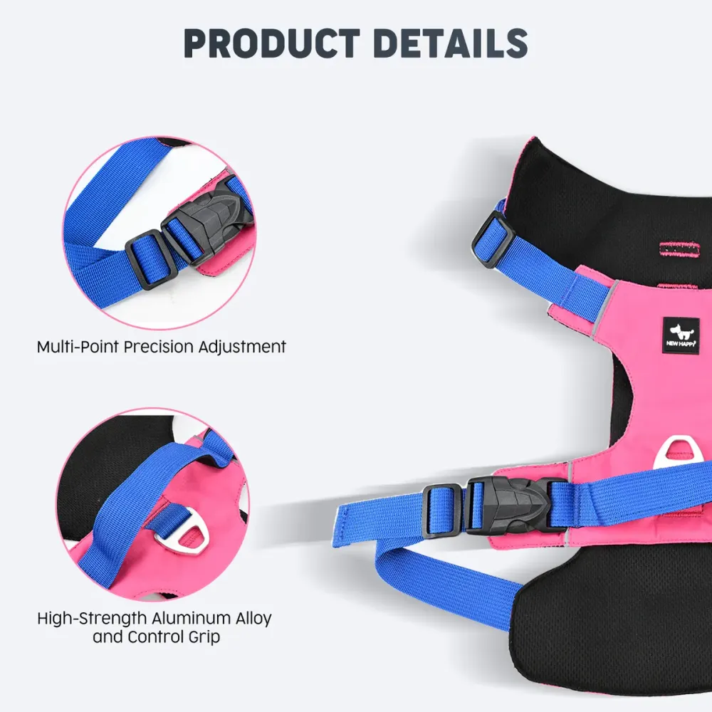 Trachea-protection harness details: multi-point adjustment and aluminum alloy hardware