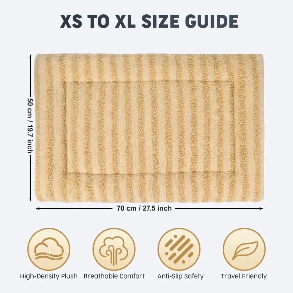 Pet mat size guide from XS to XL