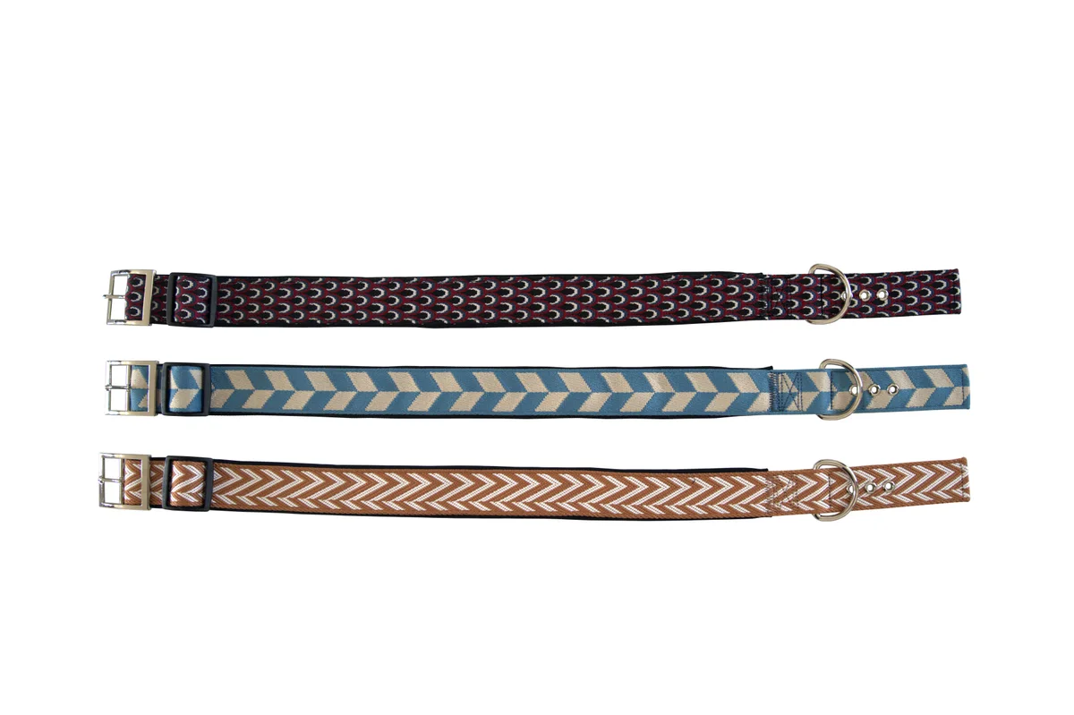 Jacquard woven dog collars bulk factory direct multi-color custom weave collar